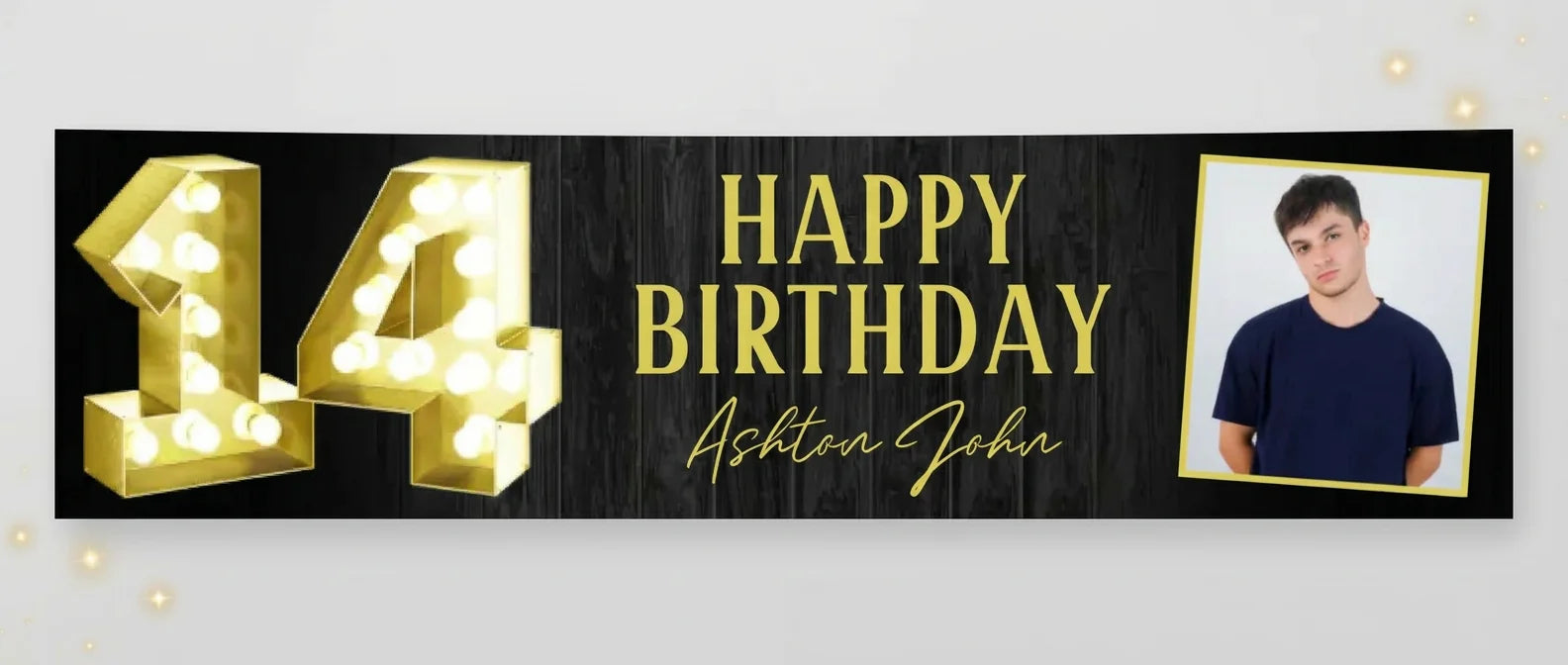 Personalised Marquee Number 14 Birthday Party Banner displayed against a plain studio background
