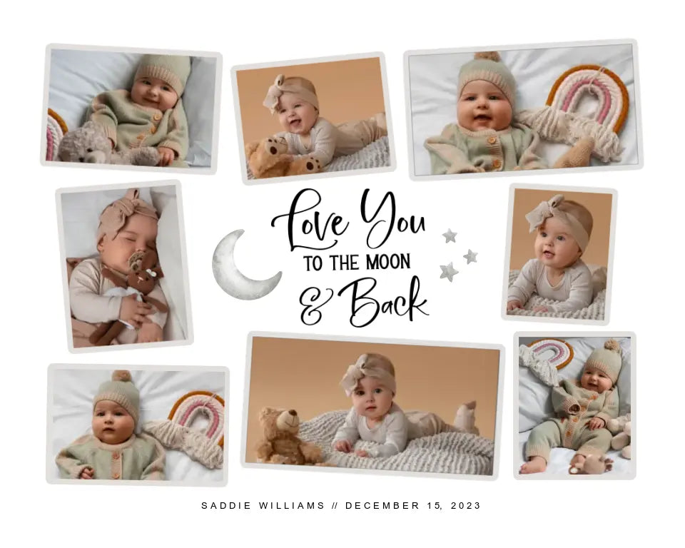 Newborn Photo Collage - MoonLove Canvas