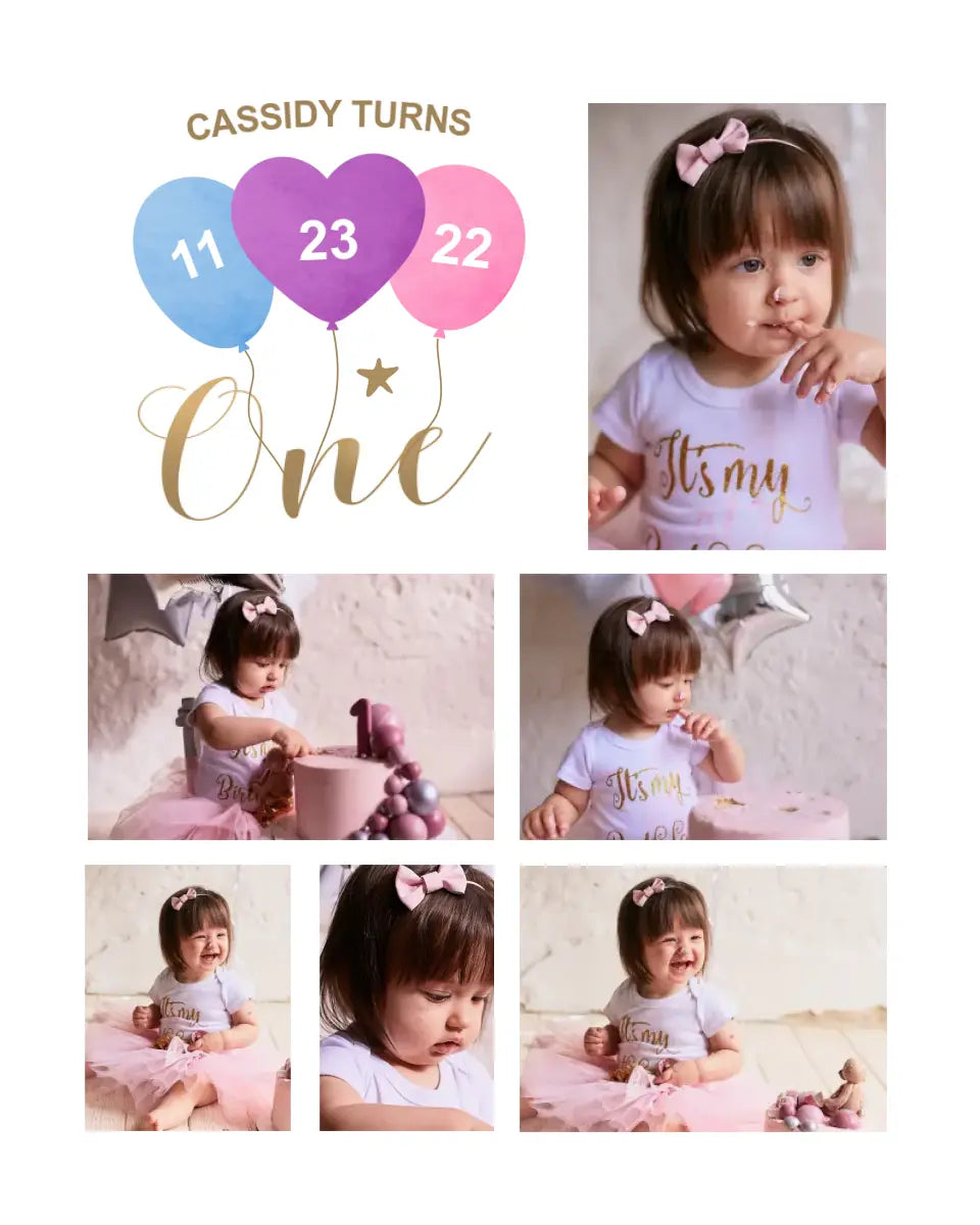 First Birthday Collage - FloatingBalloons Canvas