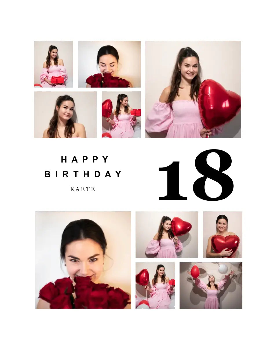 Birthday Collage - Minky Canvas