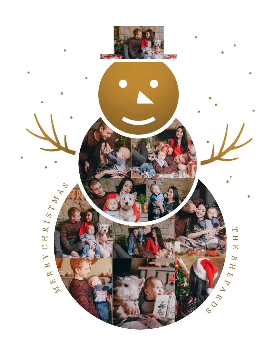 Christmas Snowman Collage - 16x20 Canvas