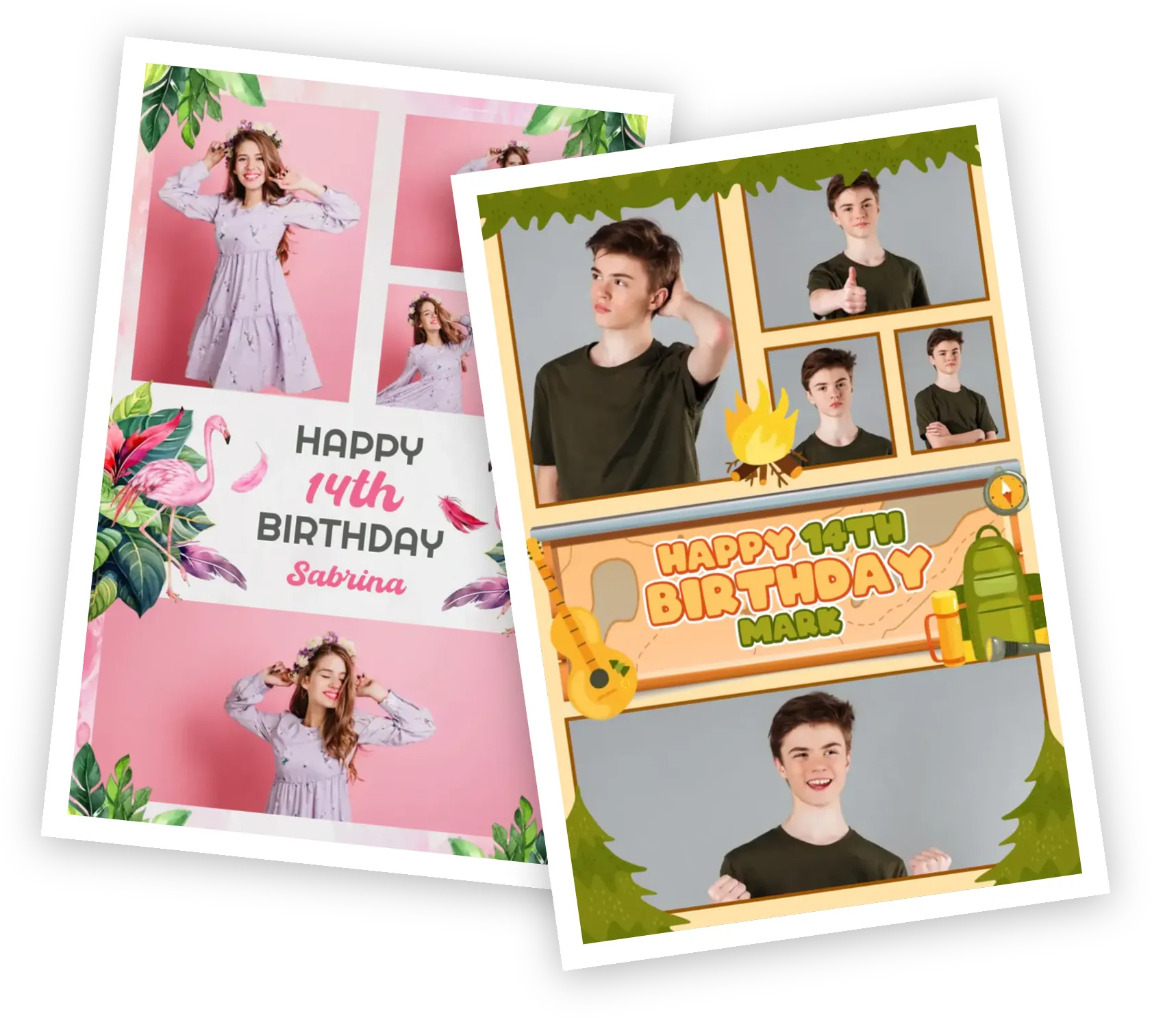 Personalised giant birthday cards with photo collages - MegaPrints
