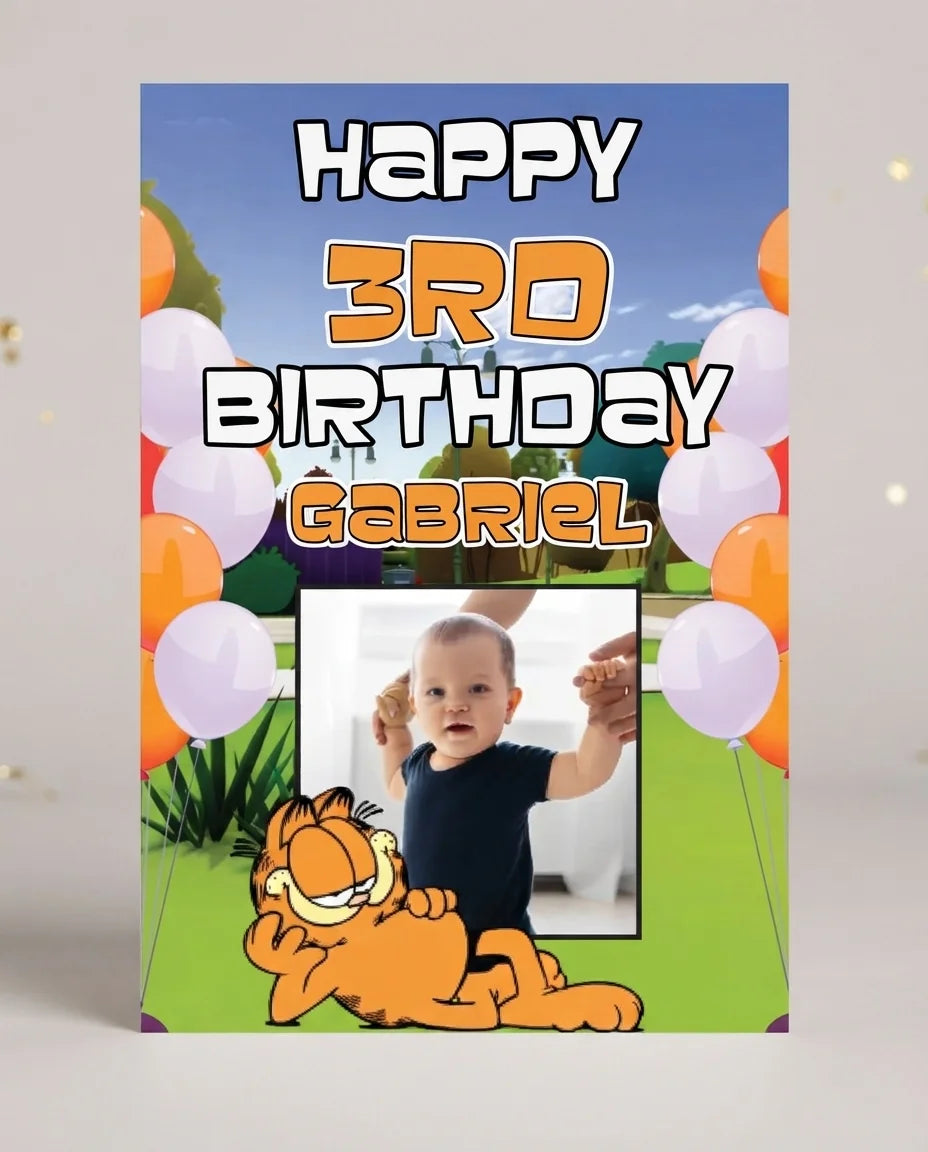 Personalised Garfield Mega Card displayed against a plain studio background