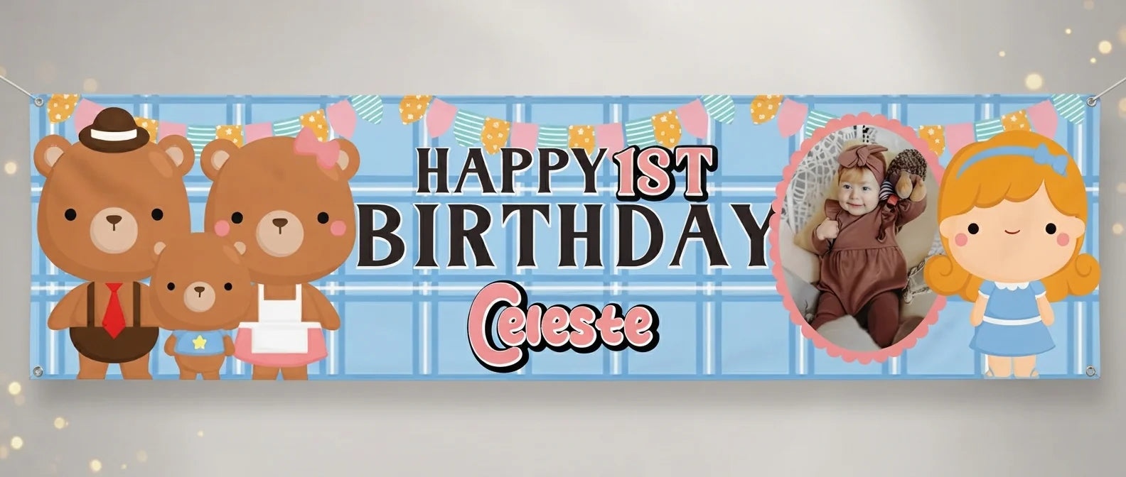 Personalised Goldilocks and Three Bears displayed against a plain studio background