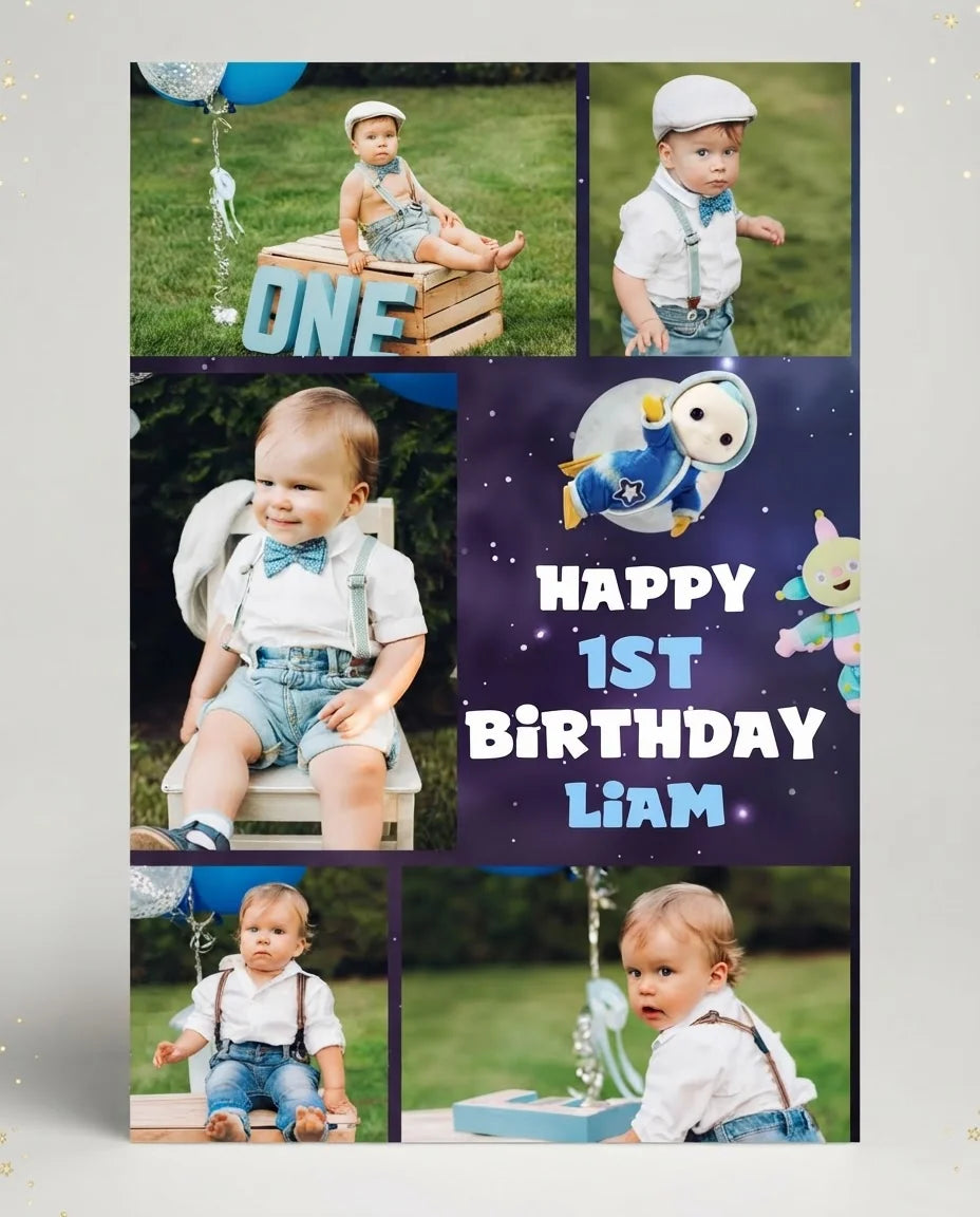 Personalised Moon Baby Mega Card displayed against a plain studio background