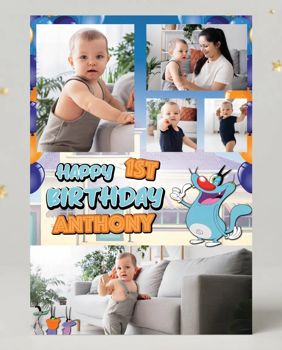 Personalised Oggy Mega Card displayed against a plain studio background