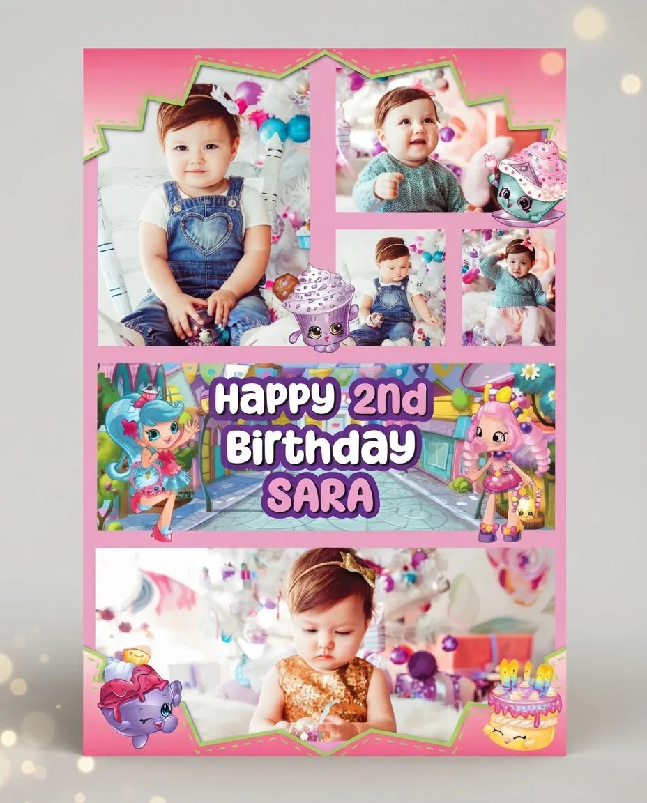 Personalised Shopkins Mega Card displayed against a plain studio background