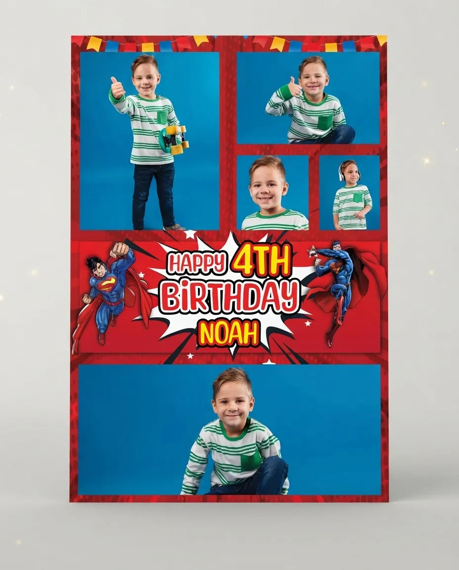 Personalised Superman Mega Card displayed against a plain studio background