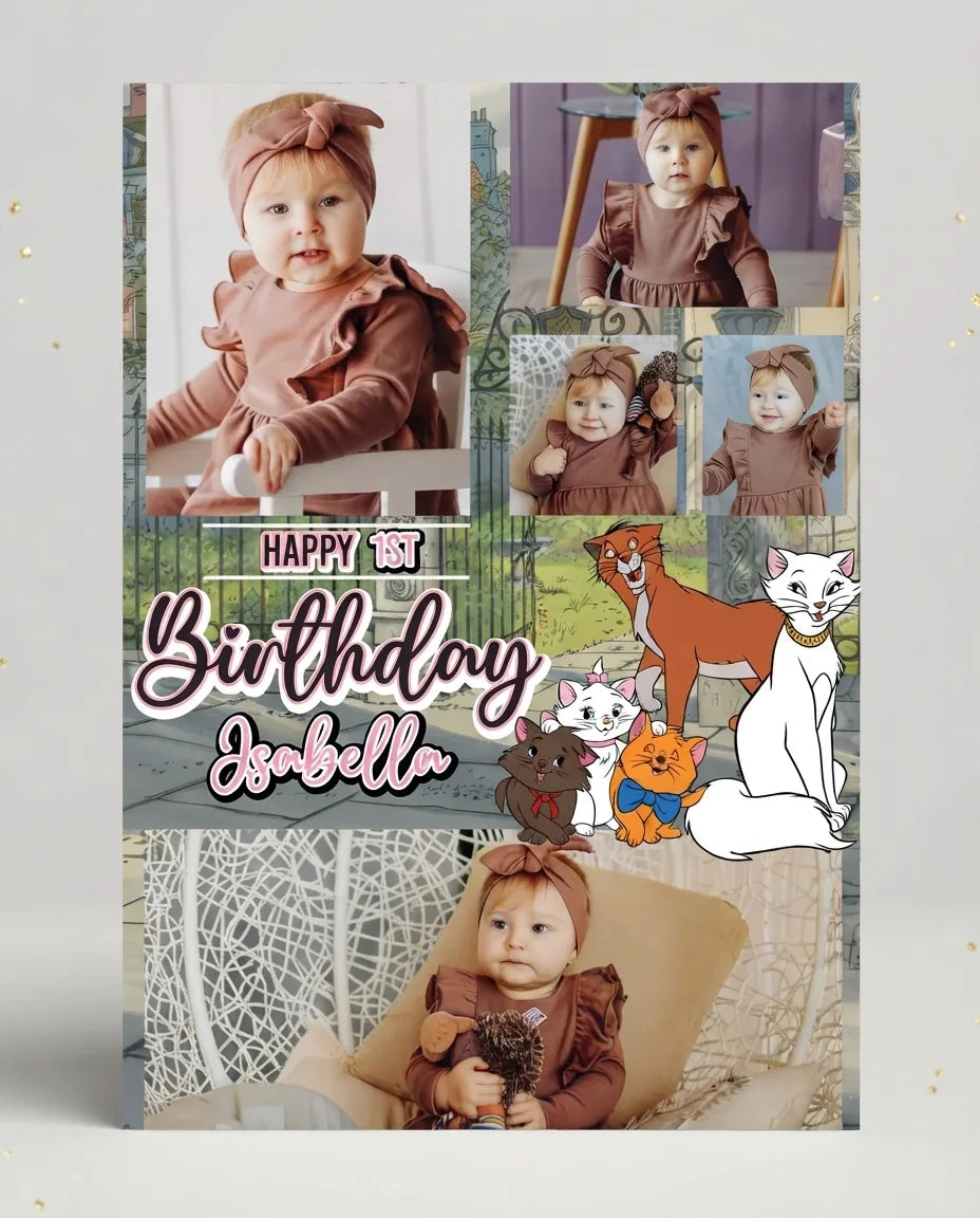 Personalised The Aristocats Mega Card displayed against a plain studio background