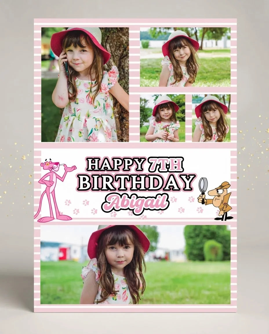 Personalised The Pink Panther Mega Card displayed against a plain studio background