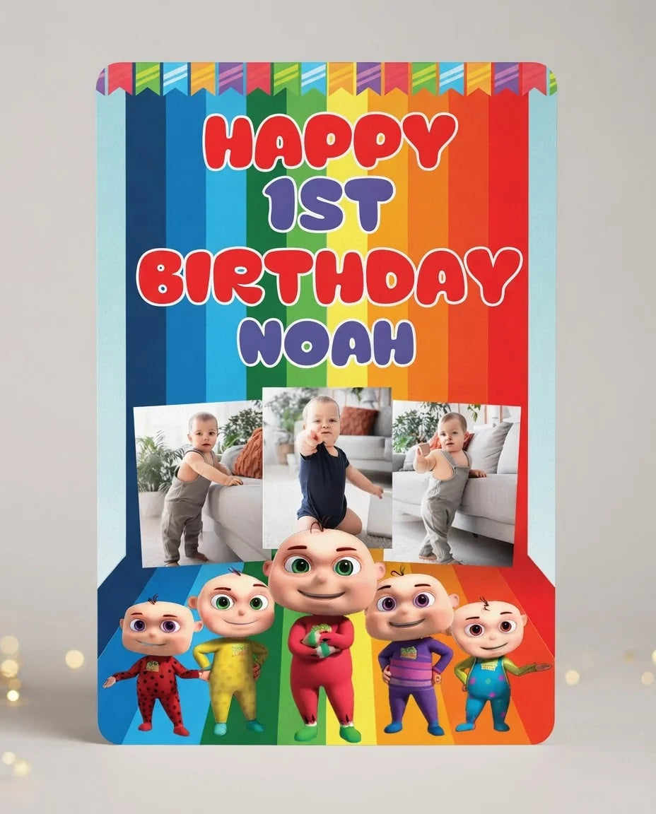Personalised Zool Babies Mega Card displayed against a plain studio background