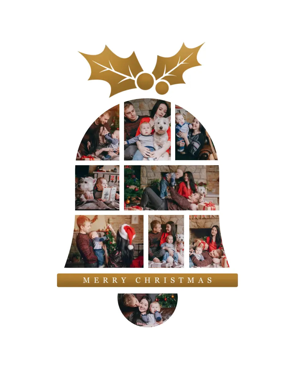 Christmas Bell Shape Collage Canvas