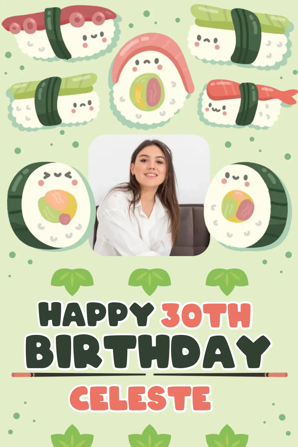 Personalised Sushi Theme Birthday Mega Card | Giant Customisable Cards by MegaPrints