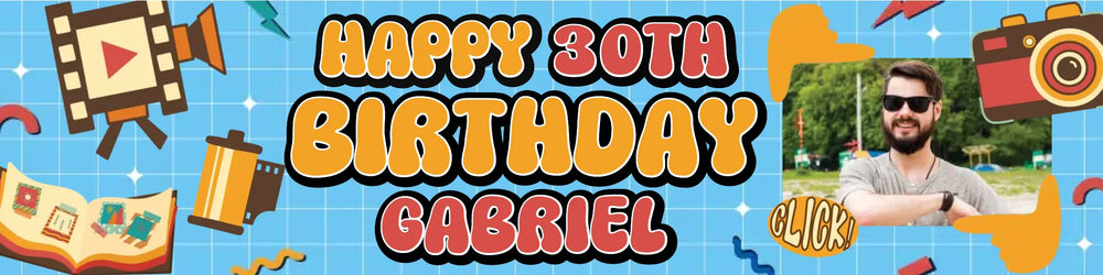 Vintage Camera Birthday Party Banner - personalised party banner image 2