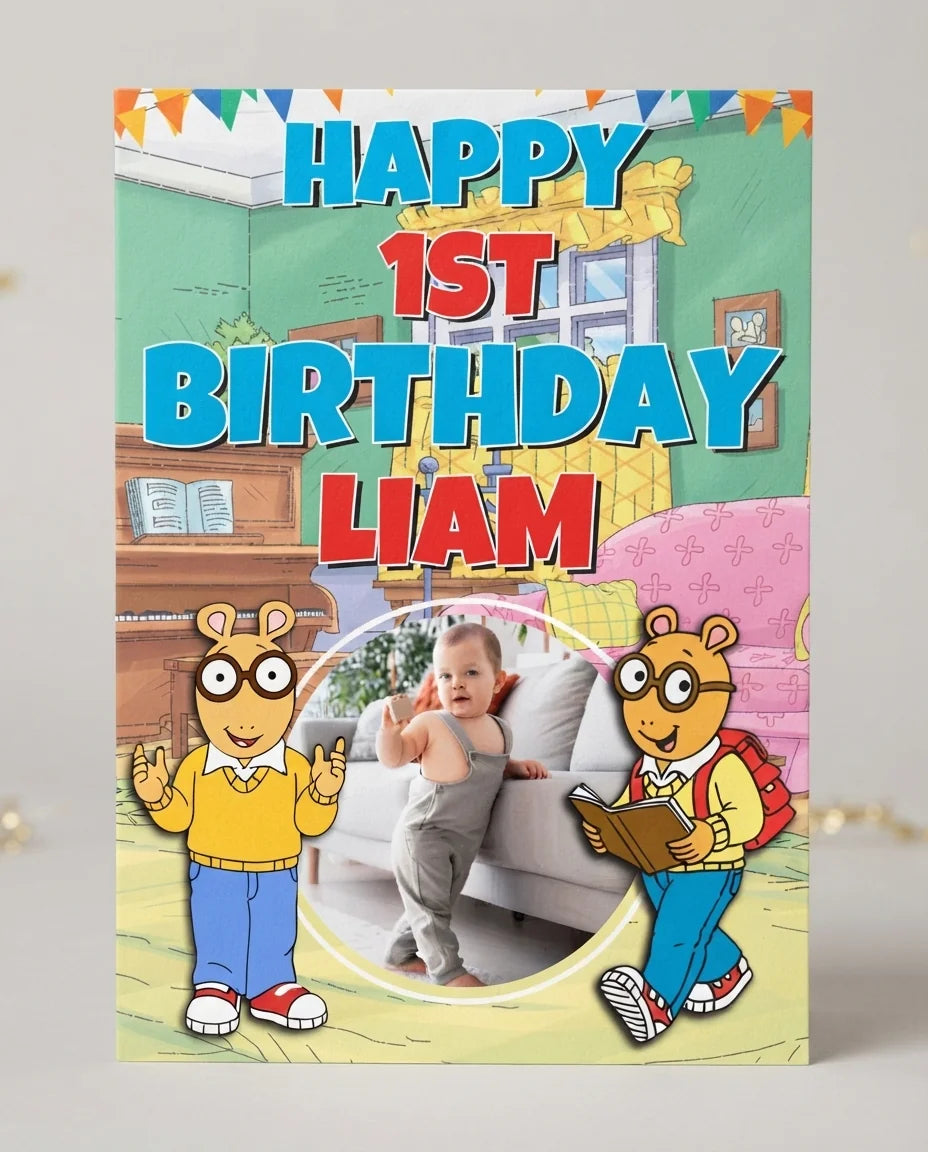Personalised Arthur Mega Card displayed against a plain studio background