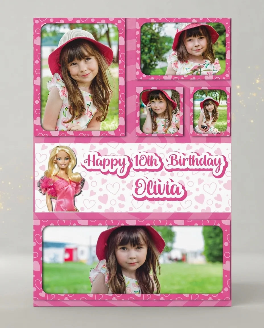 Personalised Barbie Mega Card displayed against a plain studio background