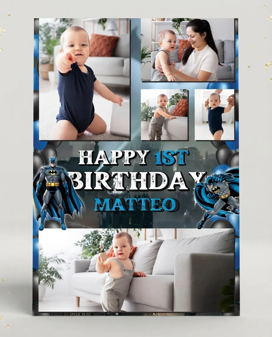 Personalised Batman Mega Card displayed against a plain studio background