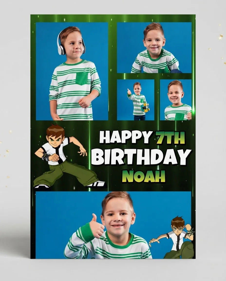 Personalised Ben 10 Mega Card displayed against a plain studio background