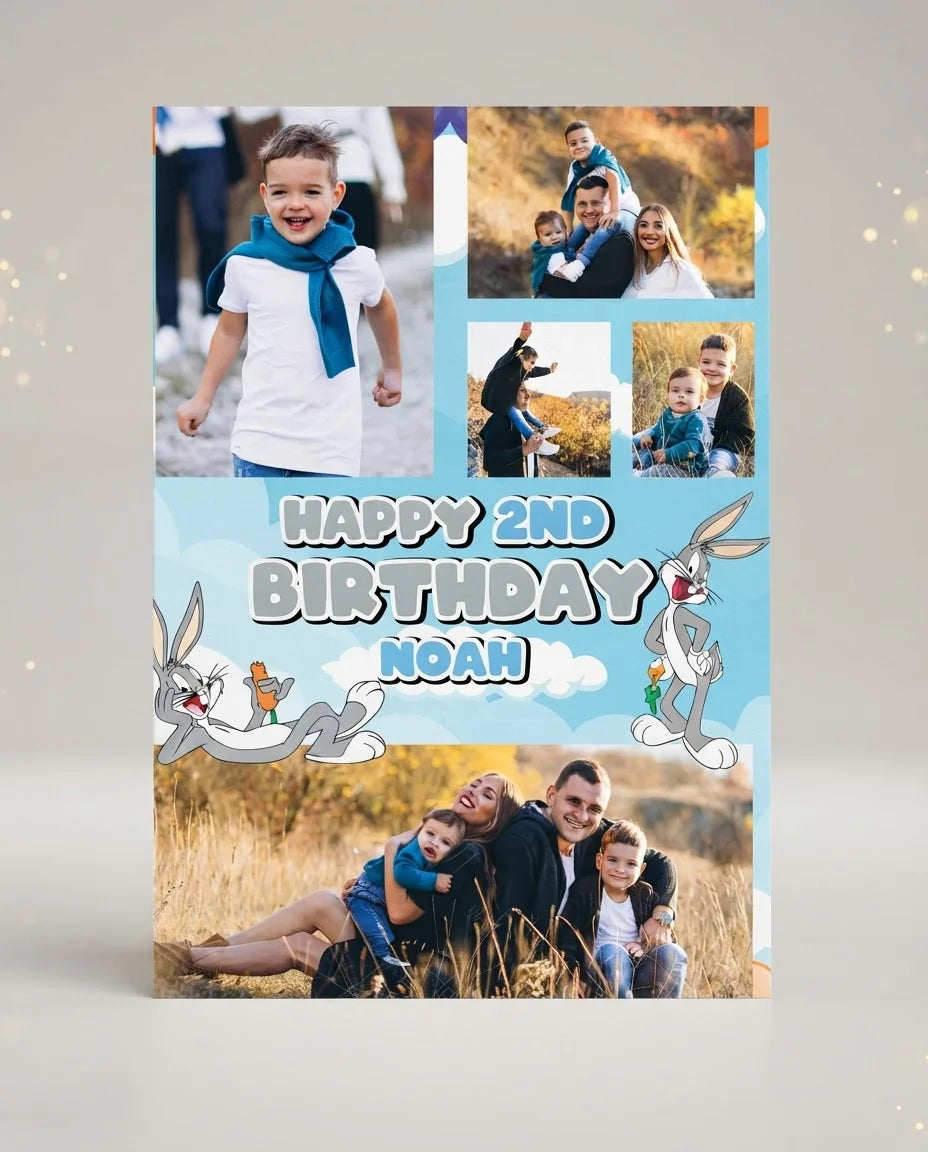 Personalised Bugs Bunny Mega Card displayed against a plain studio background