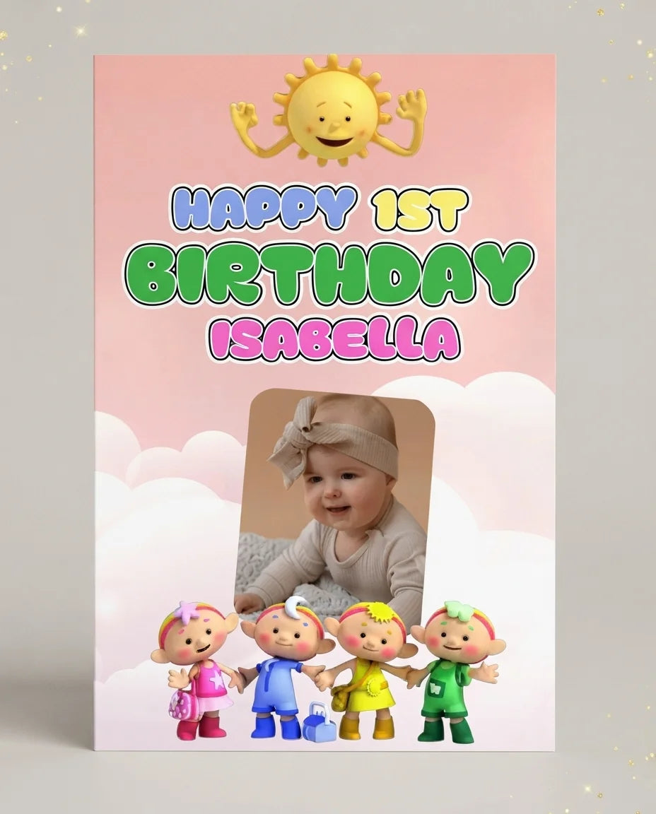 Personalised Cloud Babies Mega Card displayed against a plain studio background