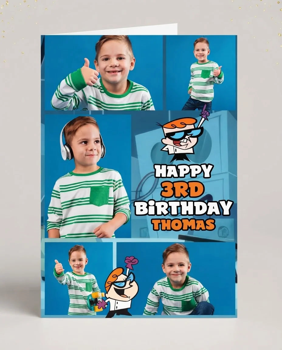 Personalised Dexter's Lab Mega Card displayed against a plain studio background