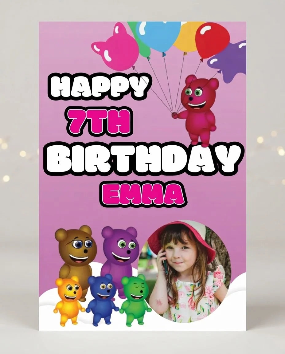 Personalised Gummy Bear Mega Card displayed against a plain studio background