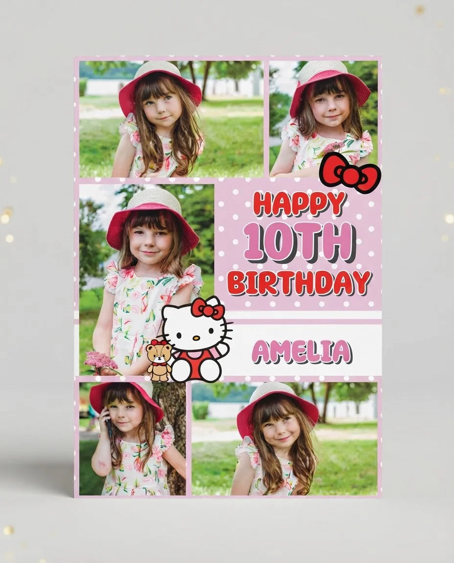 Personalised Hello Kitty Mega Card displayed against a plain studio background