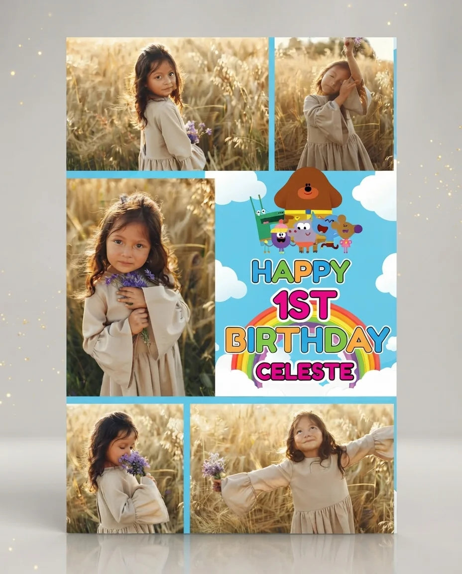 Personalised Hey Duggee Mega Card displayed against a plain studio background
