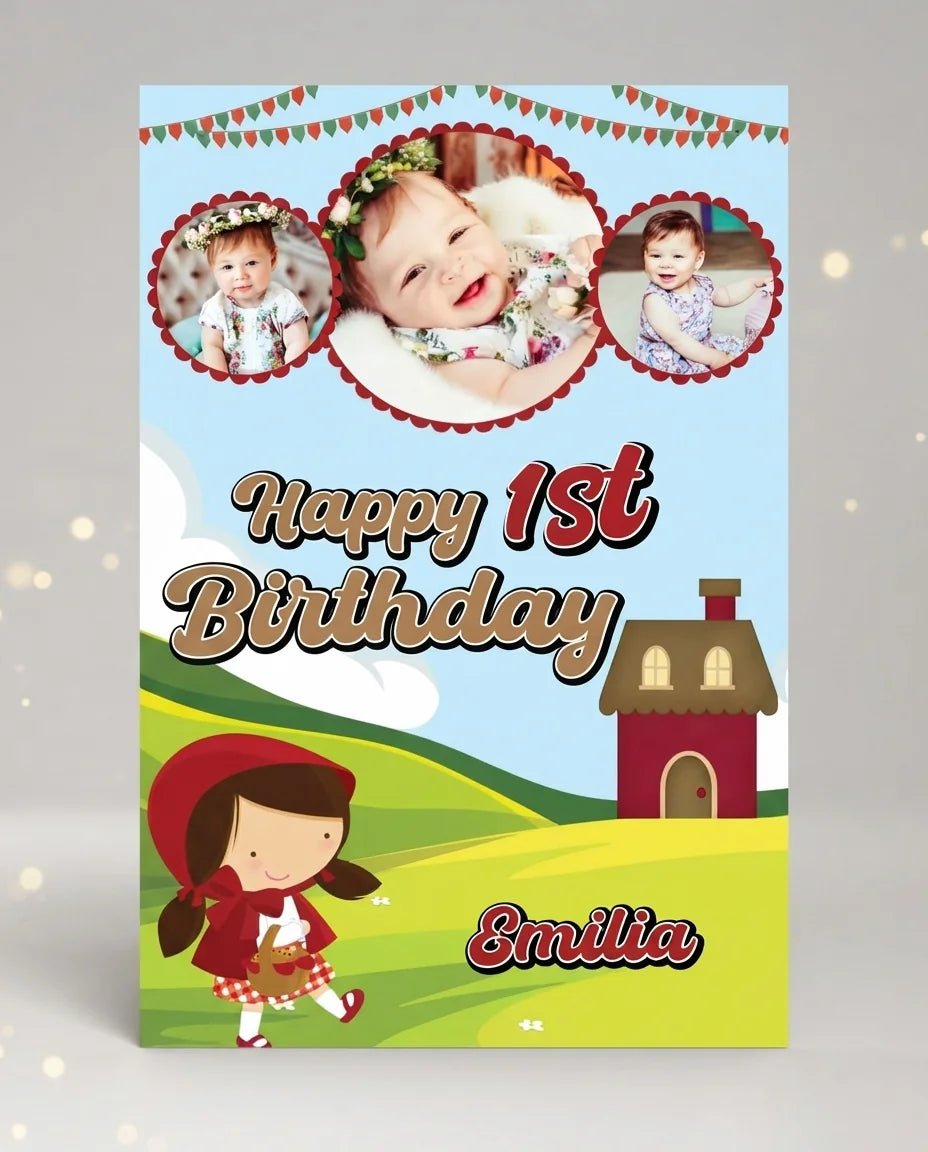 Personalised Little Red Riding Hood Mega Card displayed against a plain studio background
