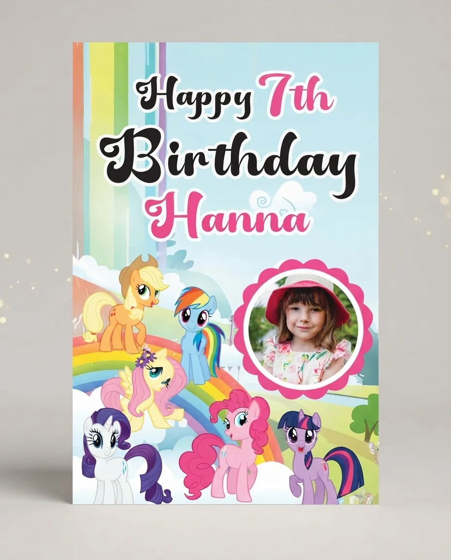 Personalised My Little Pony Mega Card displayed against a plain studio background