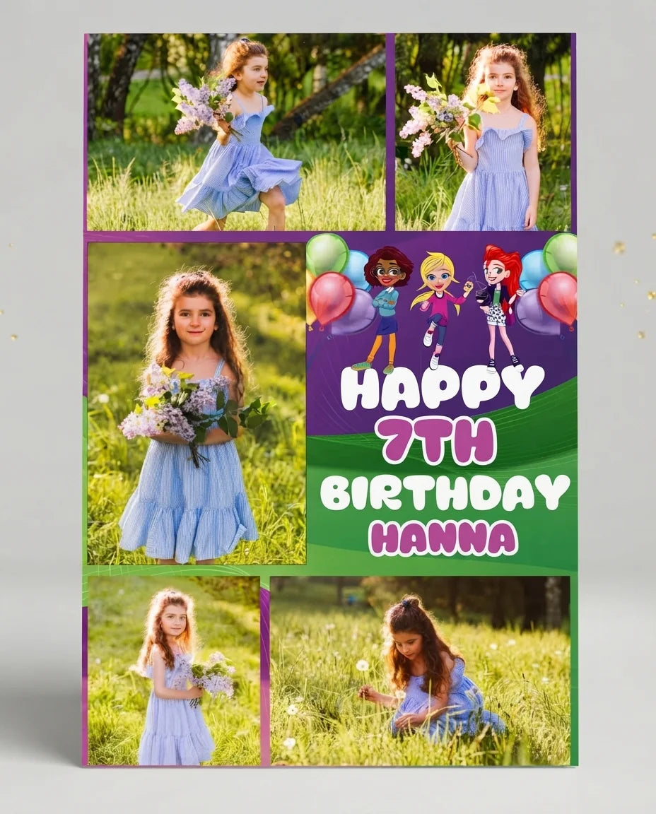 Personalised Polly Pocket Mega Card displayed against a plain studio background