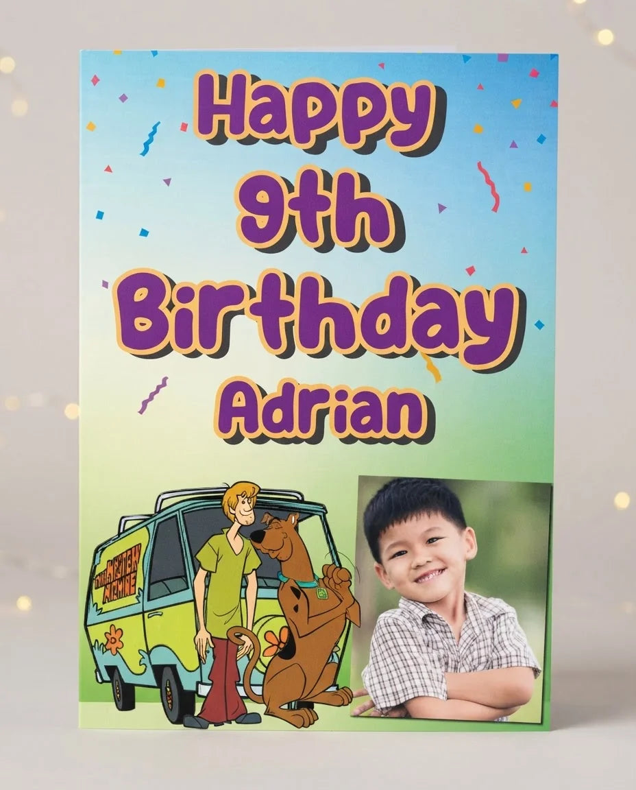 Personalised Scooby Doo Mega Card displayed against a plain studio background