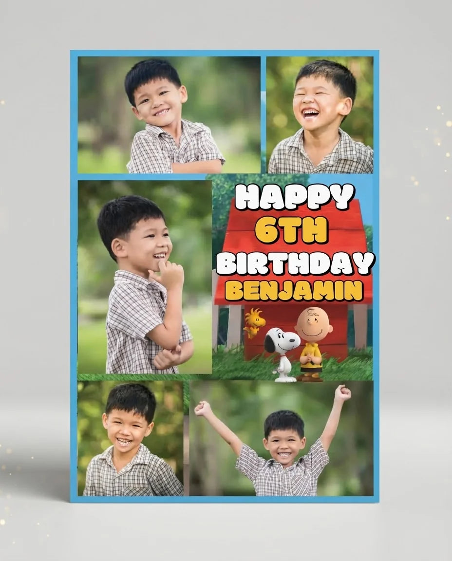 Personalised Snoopy Mega Card displayed against a plain studio background