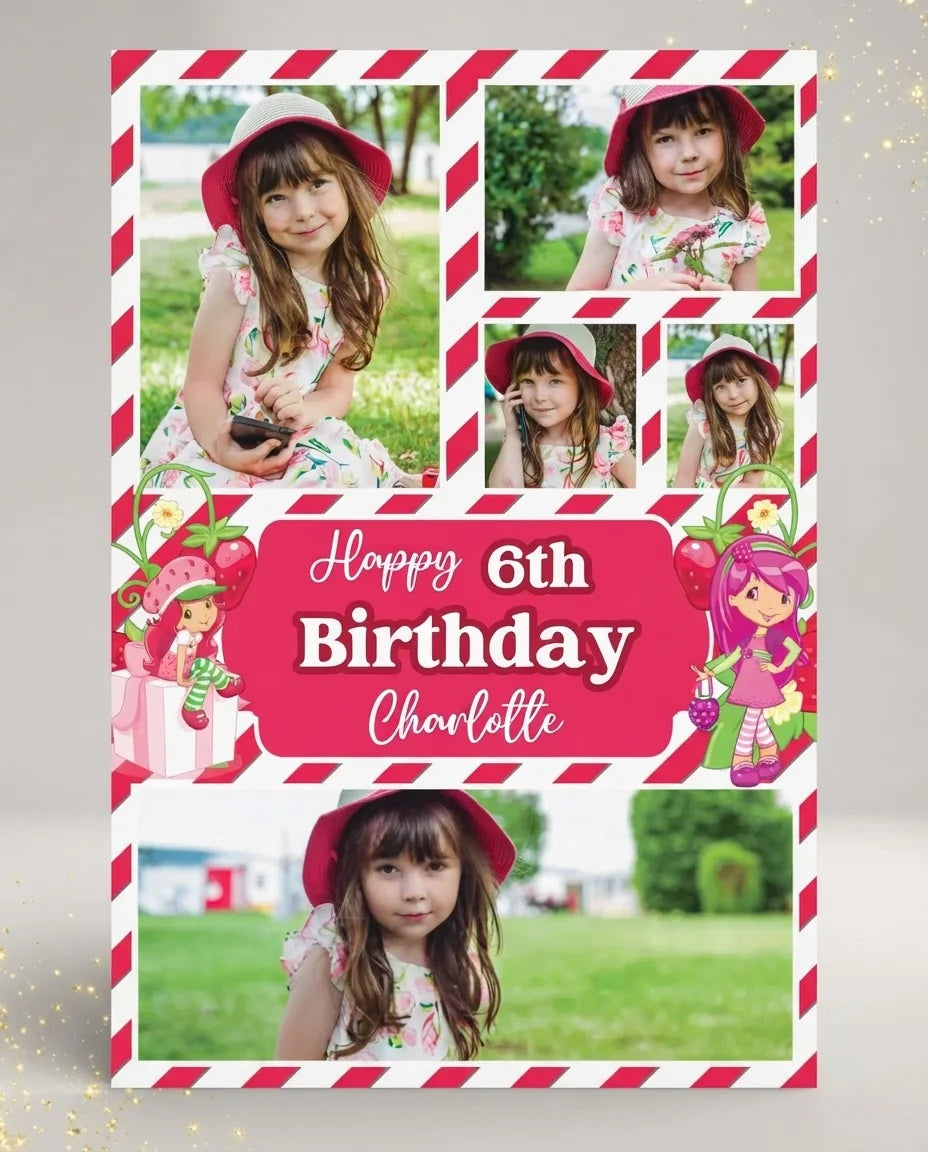 Personalised Strawberry Shortcakes Mega Card displayed against a plain studio background