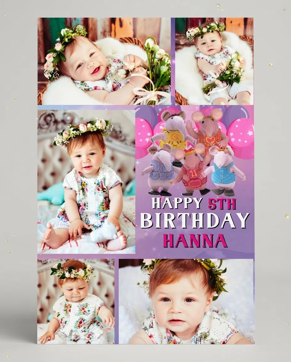 Personalised The Clangers Mega Card displayed against a plain studio background