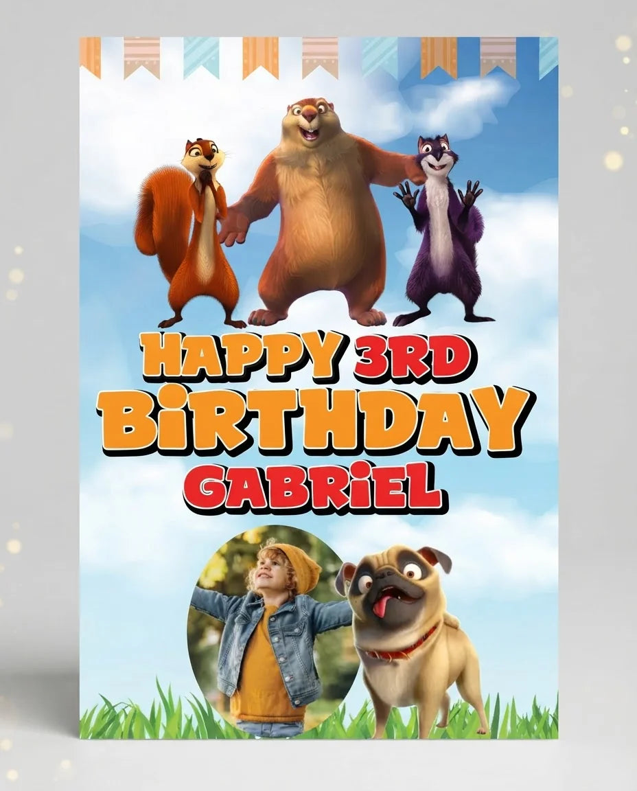 Personalised The Nut Job Mega Card displayed against a plain studio background