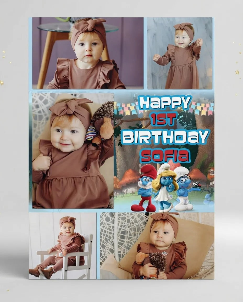 Personalised The Smurfs Mega Card displayed against a plain studio background
